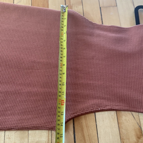 Free People Beach Waffle Knit Rust Turtleneck Mini Dress - Picture 9 of 9